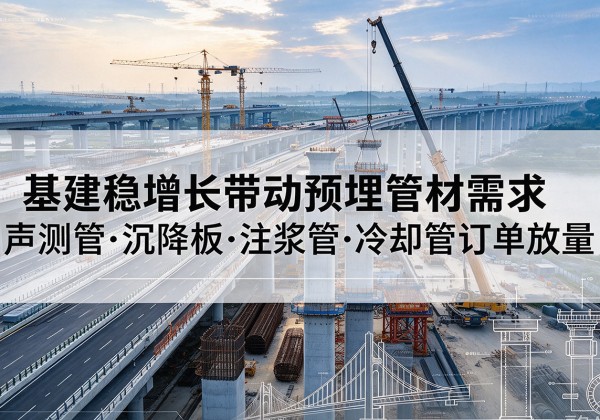 莘县基建稳增长带动预埋监测管材需求，声测管、沉降板、注浆管订单持续放量